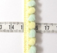 Geel/ zachtgroen Pompom koord 10mm (per 50cm)