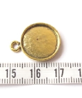 Gouden ronde cabochon setting bedel 23.5x18.8mm