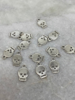 Doodskop/ skull bedel zilver 15x9mm (14 stuks)