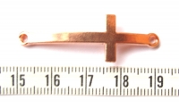 Rose gouden kruis connector glanzend 43x14mm