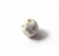 Howliet ronde facet kraal 6mm wit/ grijs (marble)