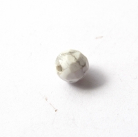 Howliet ronde facet kraal 6mm wit/ grijs (marble)