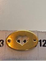 Hart tussenzetsel DQ goud 20x12mm (6 stuks)