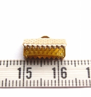 Brede geribbelde koordklem goud 13x7mm (500 stuks)