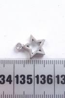 Zilveren open ster bedel 15x12mm (2 stuks)