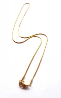 Ketting slang RVS 304 goud met karabijn sluiting 1mm (45cm)
