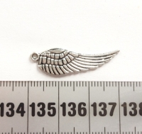 Zilveren angel wing/ vleugel bedel 30x9mm (10 stuks)