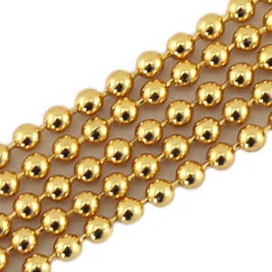 Gouden ball chain/ bolletjes ketting 2 mm