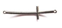 Zwart kruis connector met zwarte rhinestone 50x15mm 
