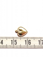 Hart bedel met bewerkt randje goud roestvrijstaal (RVS) stainless steel 10x8mm