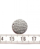 Ronde bedel met luipaard print antiek zilver roestvrijstaal (RVS) stainless steel 15mm