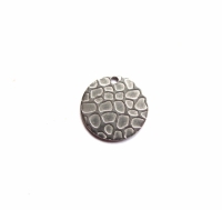 Ronde bedel met luipaard print antiek zilver roestvrijstaal (RVS) stainless steel 15mm