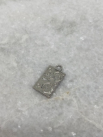 Sea shell tag bedel rechthoek zilver 19x10mm (8 stuks)
