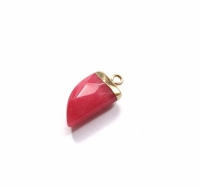 Tand bedel jade indian red goud 21x11mm