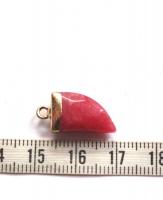 Tand bedel jade indian red goud 21x11mm