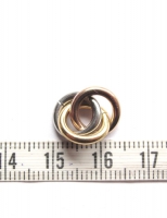 Triple ring tussenzetsel RVS / stainless steel goud, rose goud en antiek zilver 14mm