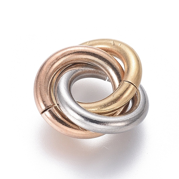 Triple ring tussenzetsel RVS / stainless steel goud, rose goud en antiek zilver 14mm