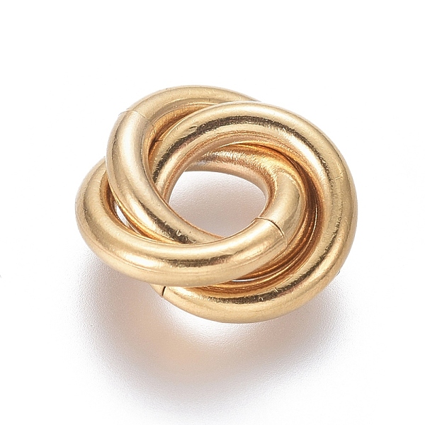 Triple ring tussenzetsel RVS / stainless steel goud 14mm
