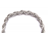 Stainles steel rope armband met karabijn sluiting antiek zilveren 21cm