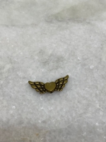 Bronzen hartjes vleugel kraal 22x9mm (43 stuks)
