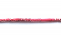 Jaspis tube kraal rond rood 13x4mm