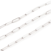 Stainless steel paperclip schakelketting zilver 10x3,5mm (per 20cm)