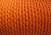 Oranje gevlochten imitatie leer 3 mm
