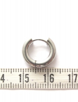 Stainless steel  oorringen/ hoops dik antiek zilver 13,5mm (per paar)