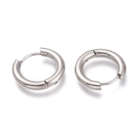 Stainless steel  oorringen/ hoops  2,5mm dik antiek zilver 16mm (per paar)