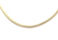 Stainless steel ketting visgraat met karabijn sluiting goud 3mm (45cm)