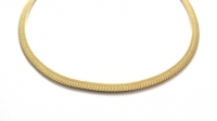 Stainless steel visgraat armband 4mm goud met verlengketting 18cm