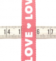 Love lint hart rood wit 10mm (per meter)