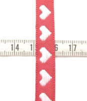 Hart lint rood wit 10mm liggend (per meter)