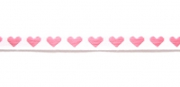 Hart lint wit roze 10mm liggend (per meter)
