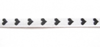 Hart lint wit zwart  9mm (per meter)