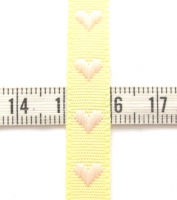 Hart lint geel lichtroze 9mm (per meter)