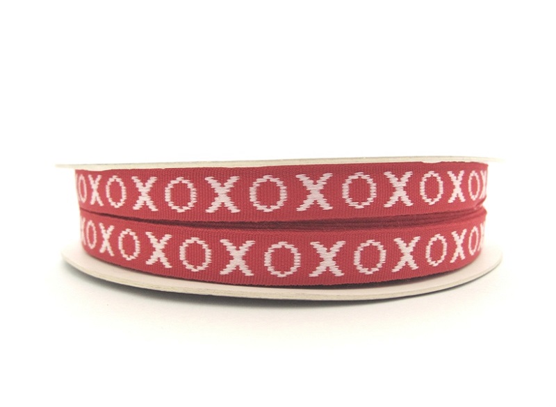 XOXO lint rood wit 9mm (per meter)