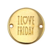 Quote tussenzetsel DQ rond I love friday goud 20mm