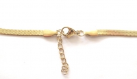 Stainless steel ketting visgraat met karabijn sluiting goud breed 4,3mm (45cm)