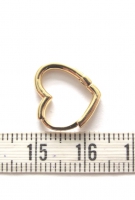 Hart oorbellen long lasting goud plated 14x15mm (per paar)