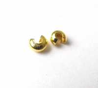 Gouden knijpkraalverbergers 3 mm zakje van 10 stuks