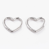 Hart oorbellen long lasting zilver plated 14x15mm (per paar)