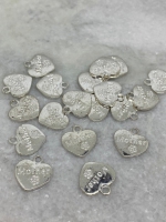 Mother hart bedel zilver plated 17x17mm (19 stuks)