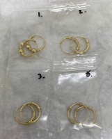 Gold plated Bali hoops 14mm (11 paar)