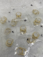 Gold plated Bali hoops 14mm (11 paar)