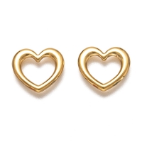 Stainless steel hart tussenzetsel goud dik 13x13mm