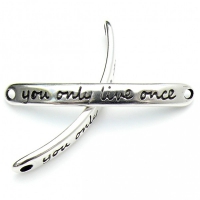 DQ tussenzetsel quote you only live once antiek zilver 44x5mm