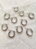 Stainless steel Pretty hoops small mix zilver (5 paar)