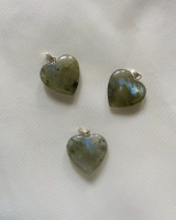 Labradoriet hart vorm bedel zilver 20x20mm