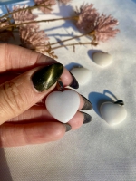 Witte jade hart vorm bedel zilver 20x20mm